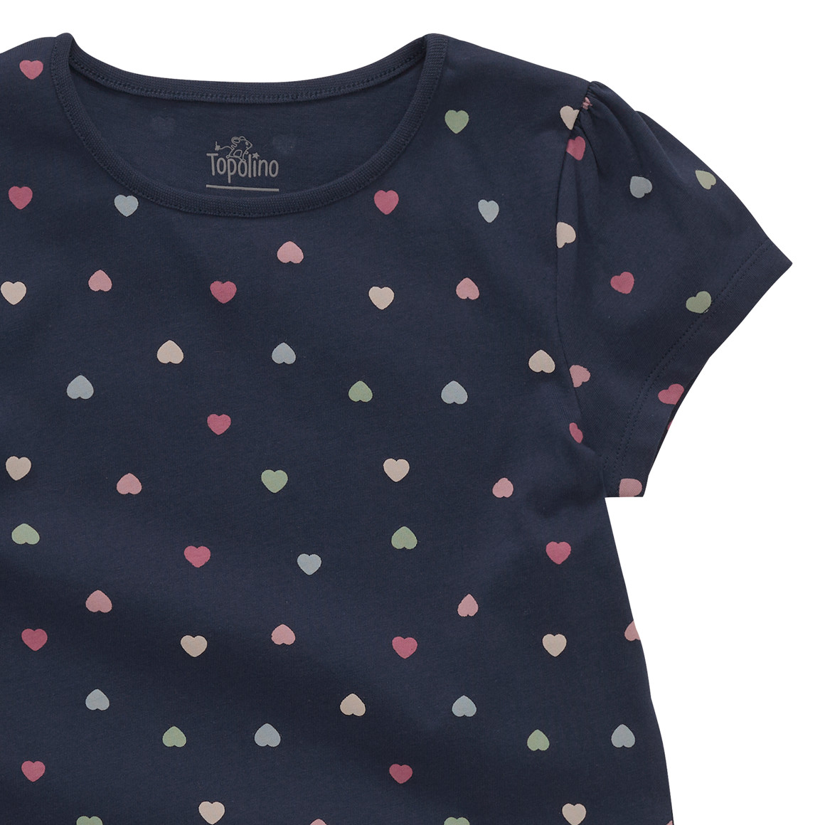 Topolino Mädchen T-Shirt mit Herz-Allover dunkelblau