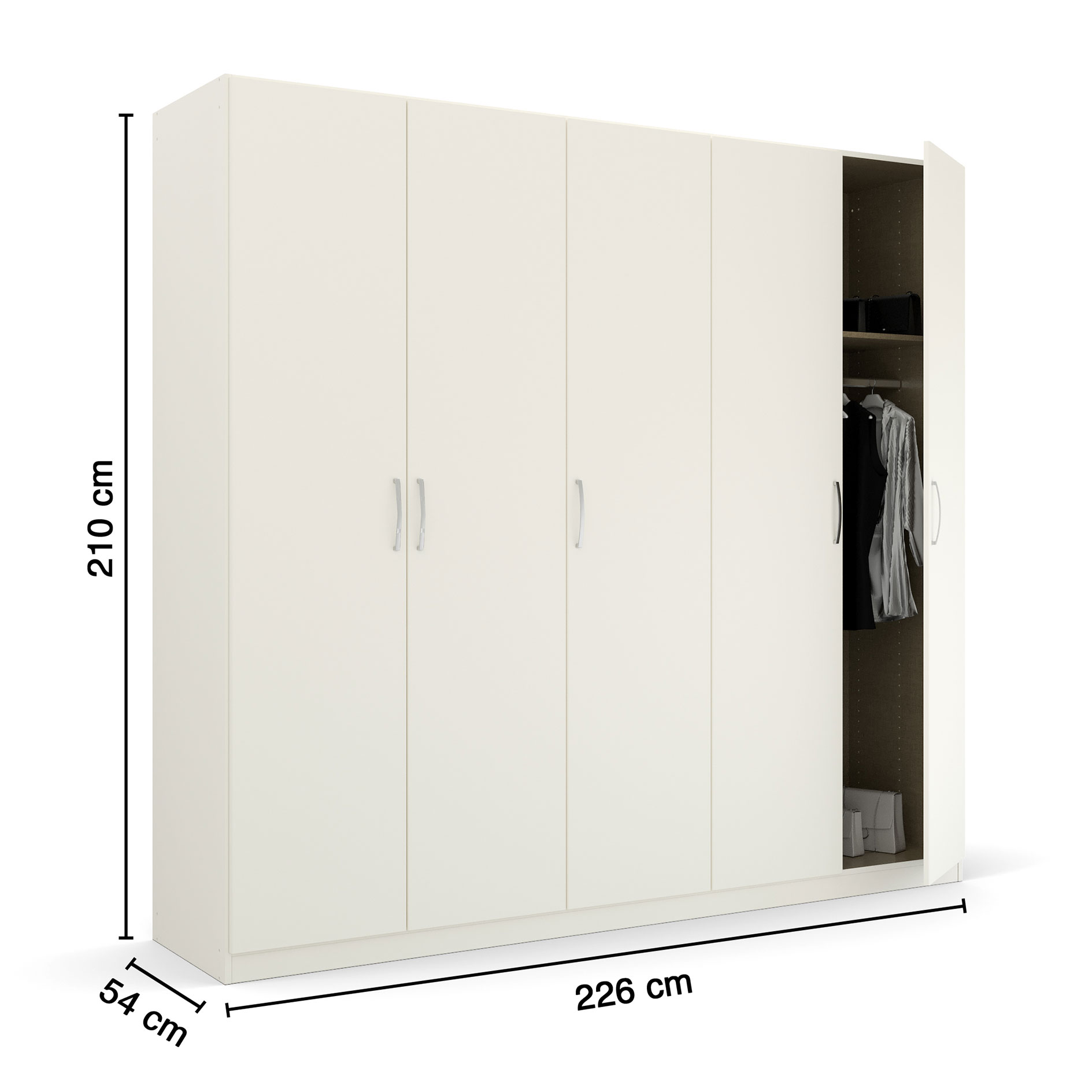 Drehtürenschrank - alpinweiß - 226 cm