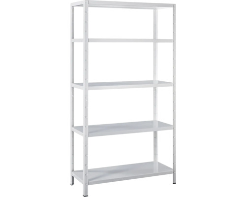 Schulte insteek-basisstelling, wit, 200x100x35 cm, 5 legplanken, hoekprofielen, draagvermogen 425 kg