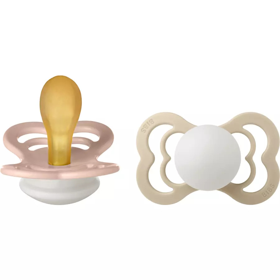 BIBS® Schnuller Supreme Blush und Vanilla Glow Latex 6-36 Monate, 2 Stk.