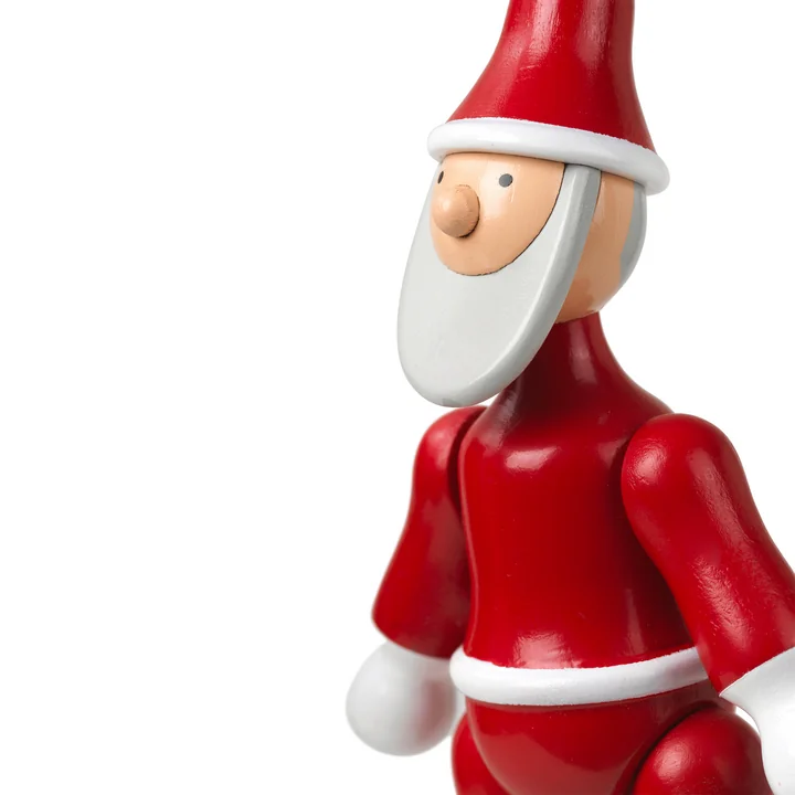 Kay Bojesen - Weihnachtsmann & Weihnachtsfrau Holz-Ornamente, rot / weiss (2er-Set)