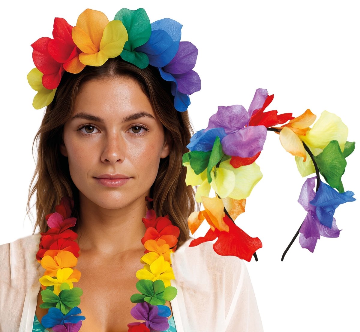 Bloemen Haarband Regenboog