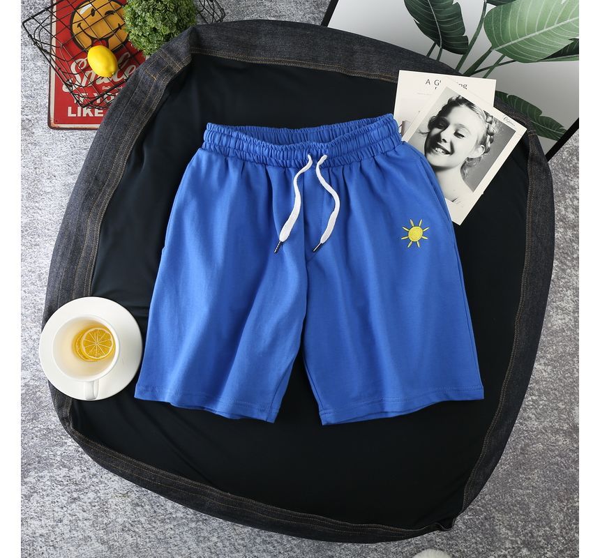 JVL - Bedrukte shorts met trekkoord