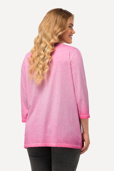 T-Shirt, Moin, Cold Dyed, V-Ausschnitt, 3/4-Arm