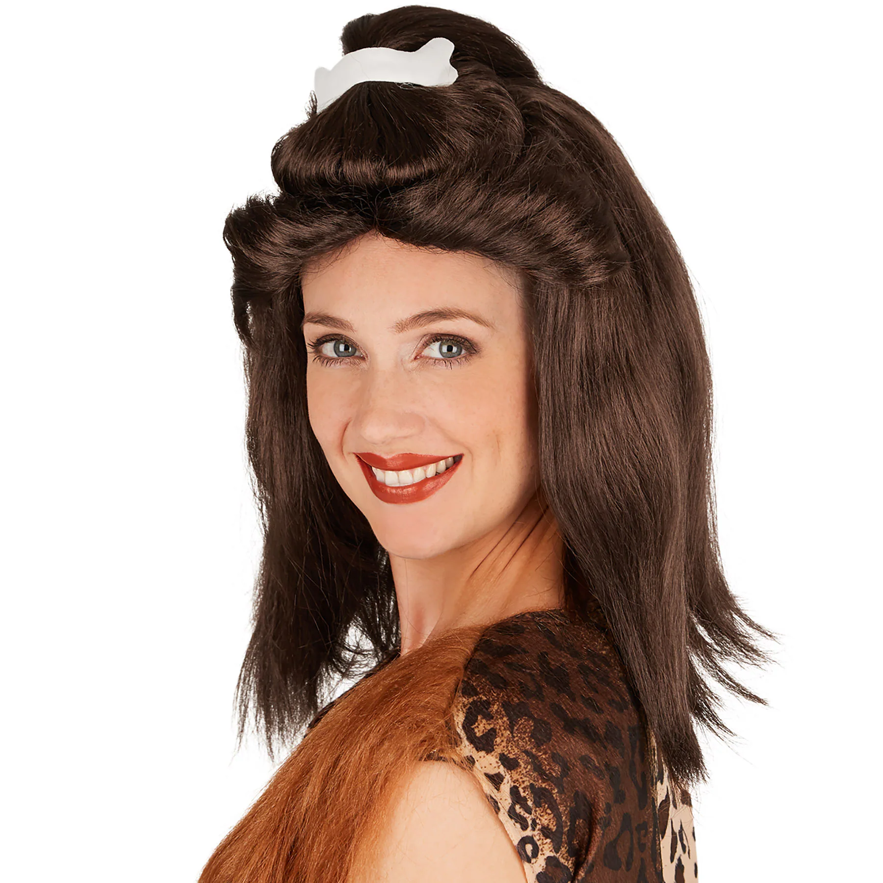 tectake® Frauenperücke Steinzeit Knochen