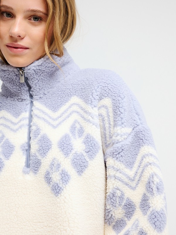 Mountain Story Polaire à demi-zip Blanc Femme
