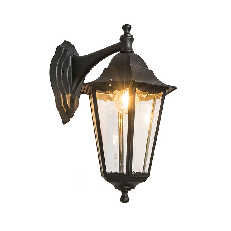 Klassieke buiten wandlantaarn zwart IP44 - New Orleans Down
