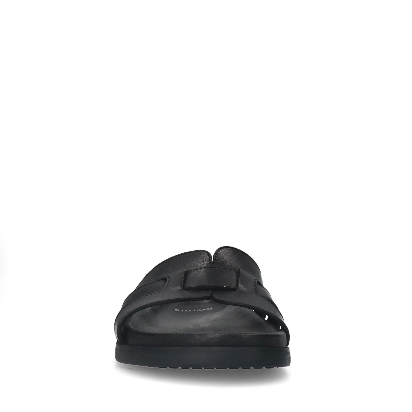 Zwarte leren slippers