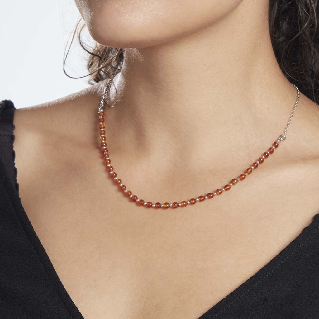 Collier Costin Argent Ambre