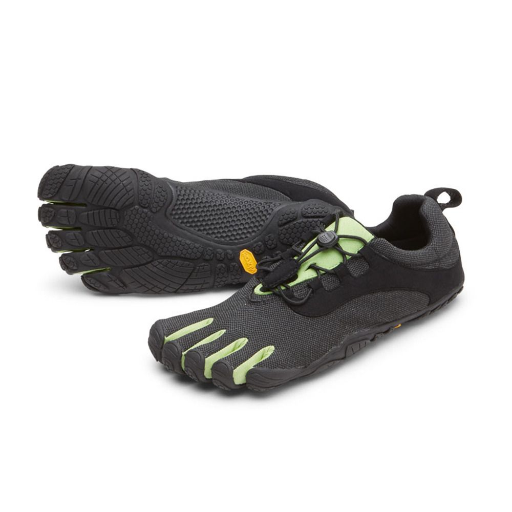 Five Fingers V-RUN RETRO - Chaussures running Homme noir/vert/noir