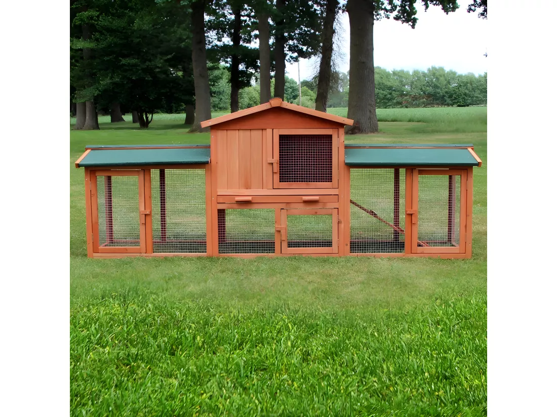 Cage Clapier Enclos lapin 203 x 53 x 85,5 cm petits animaux Modele XXL 040 BB LOISIR