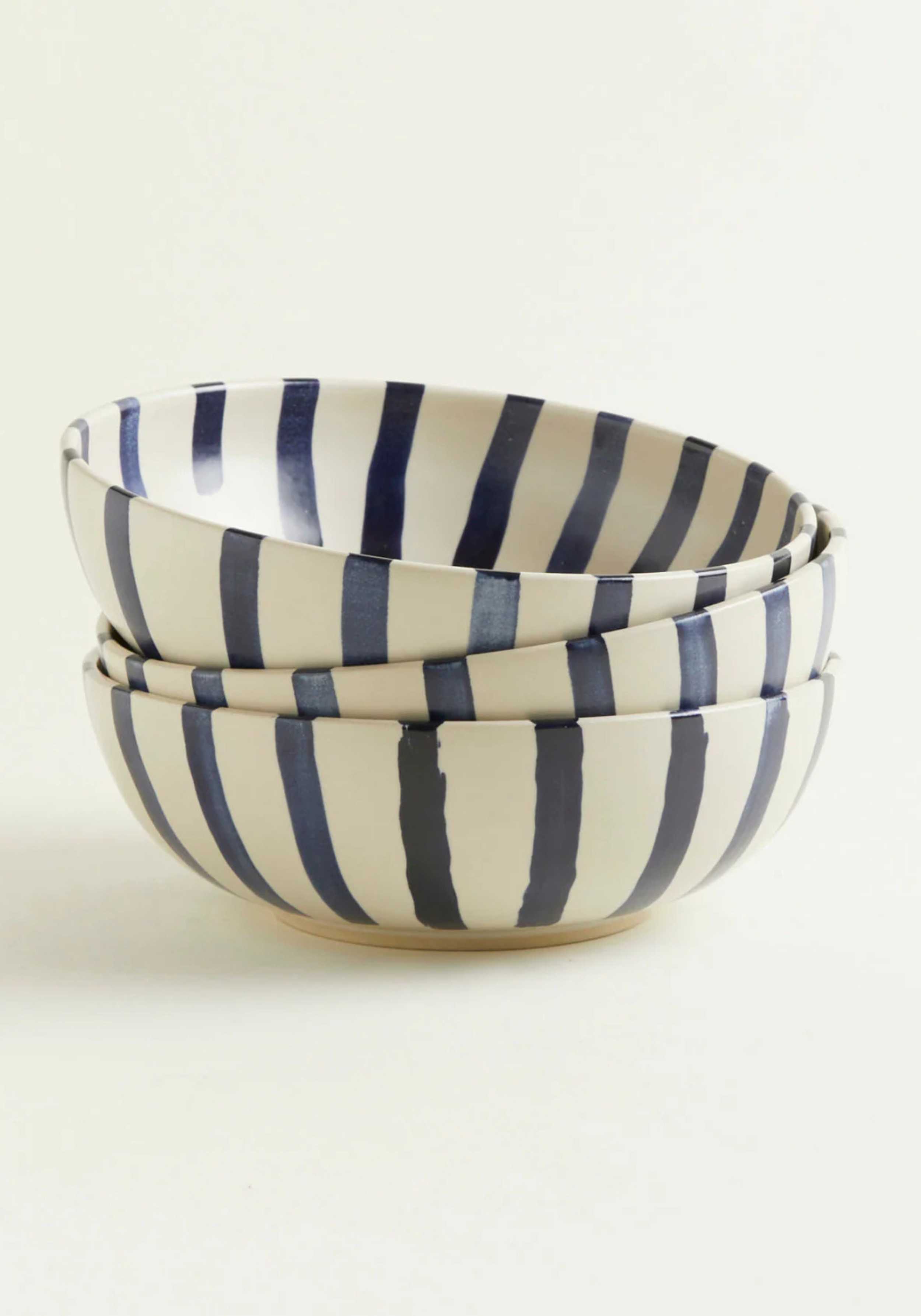 Onomao Bowl Klassik Blau-Weiss Gestreift