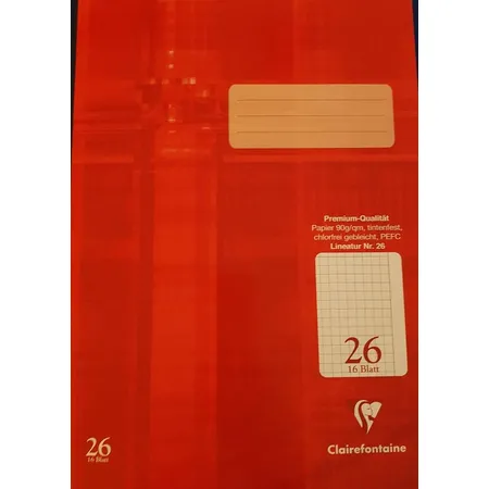 Clairefontaine Premium-Heft A4 Lin. 26, 16 Blatt, 90g/m² satiniertes Papier