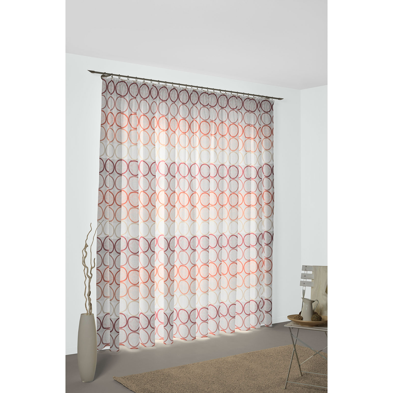 Einzelschal mit Kräuselband ZIRBELLO - terra - 145x132 cm