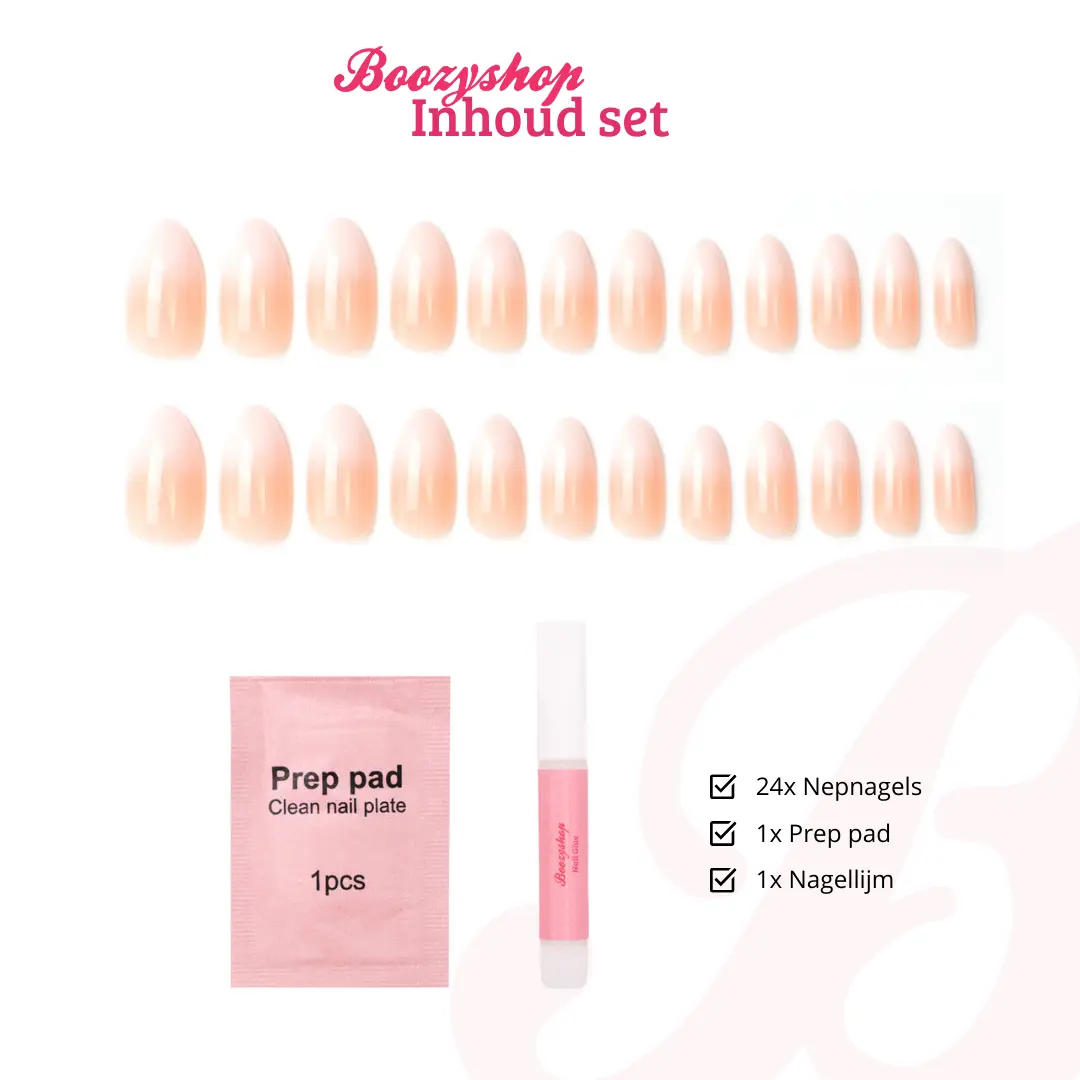 Press On French Nails Ombre Nude