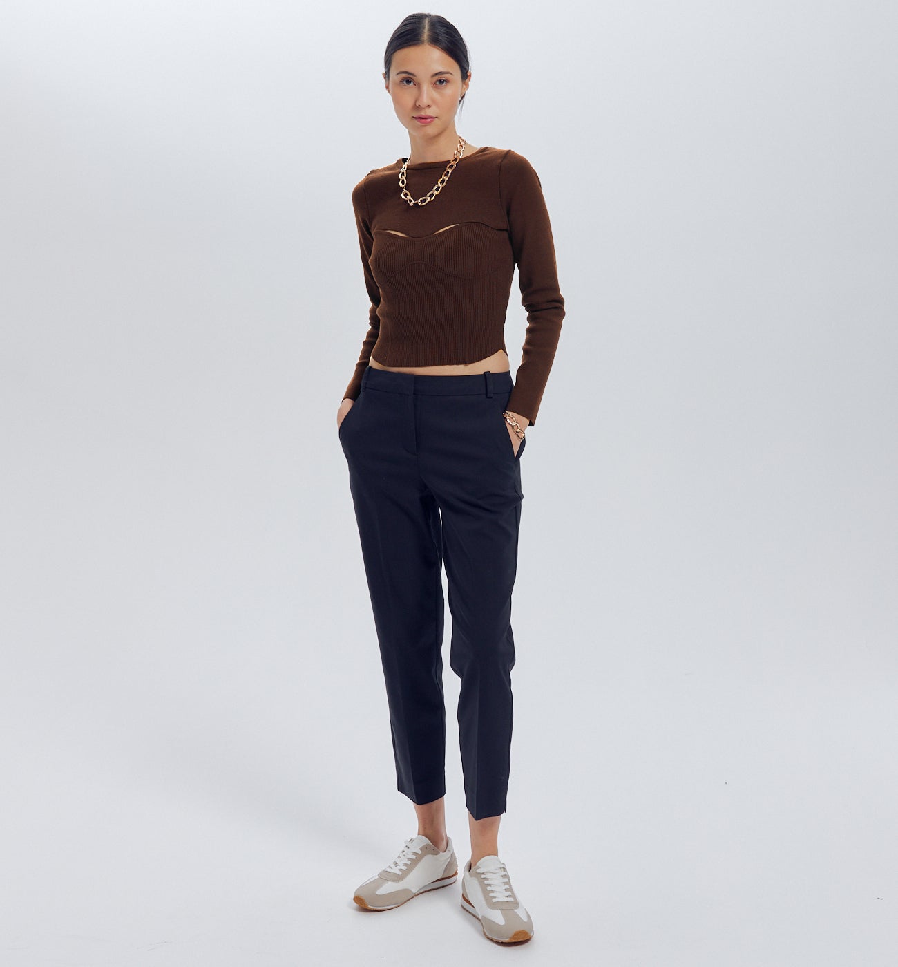 Pull court cut out - Marron