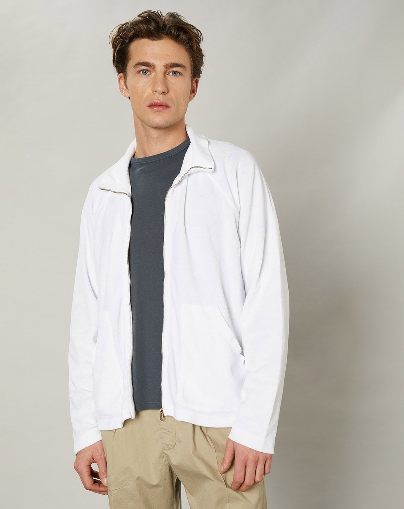 Hartford Gilet zippé en éponge Track blanche