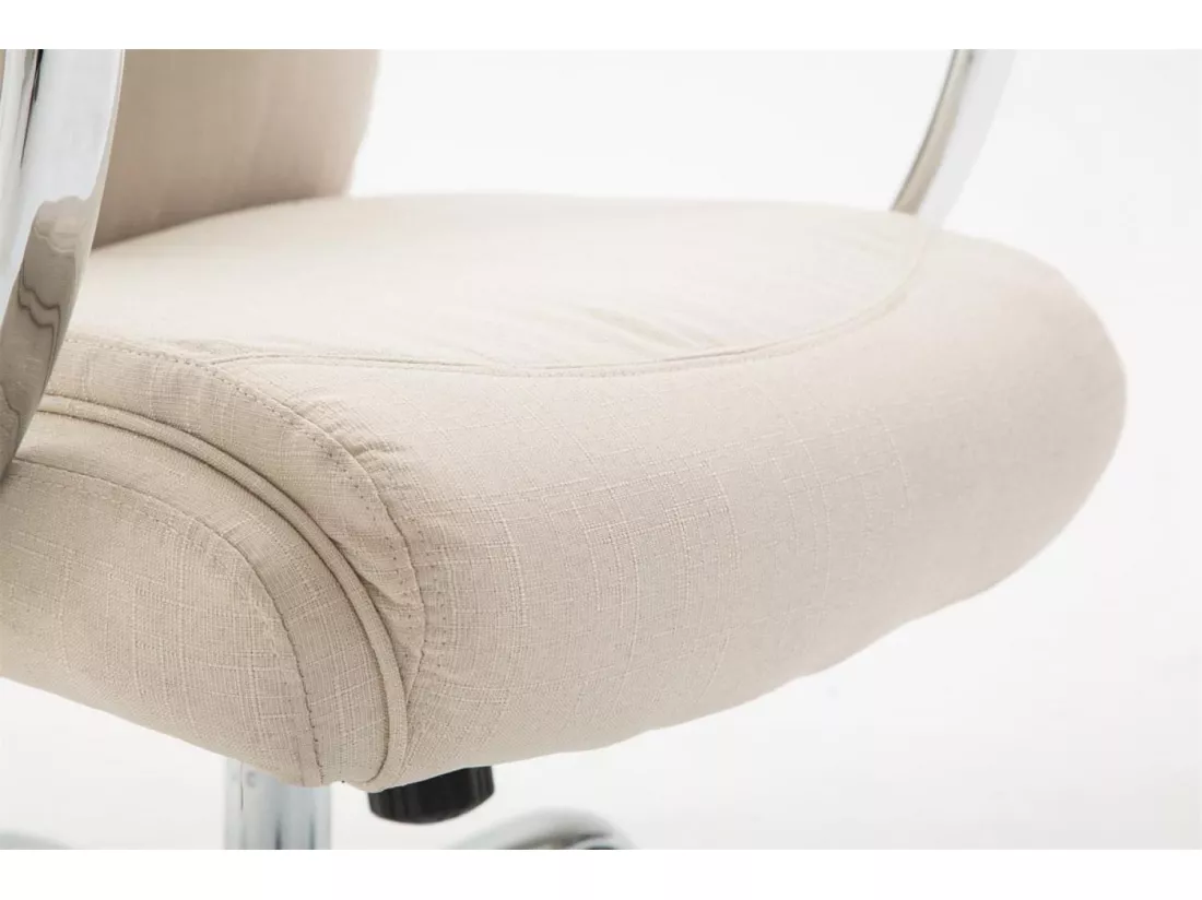Chaise de bureau - Tissu & Noir - Crème - XL Vaud