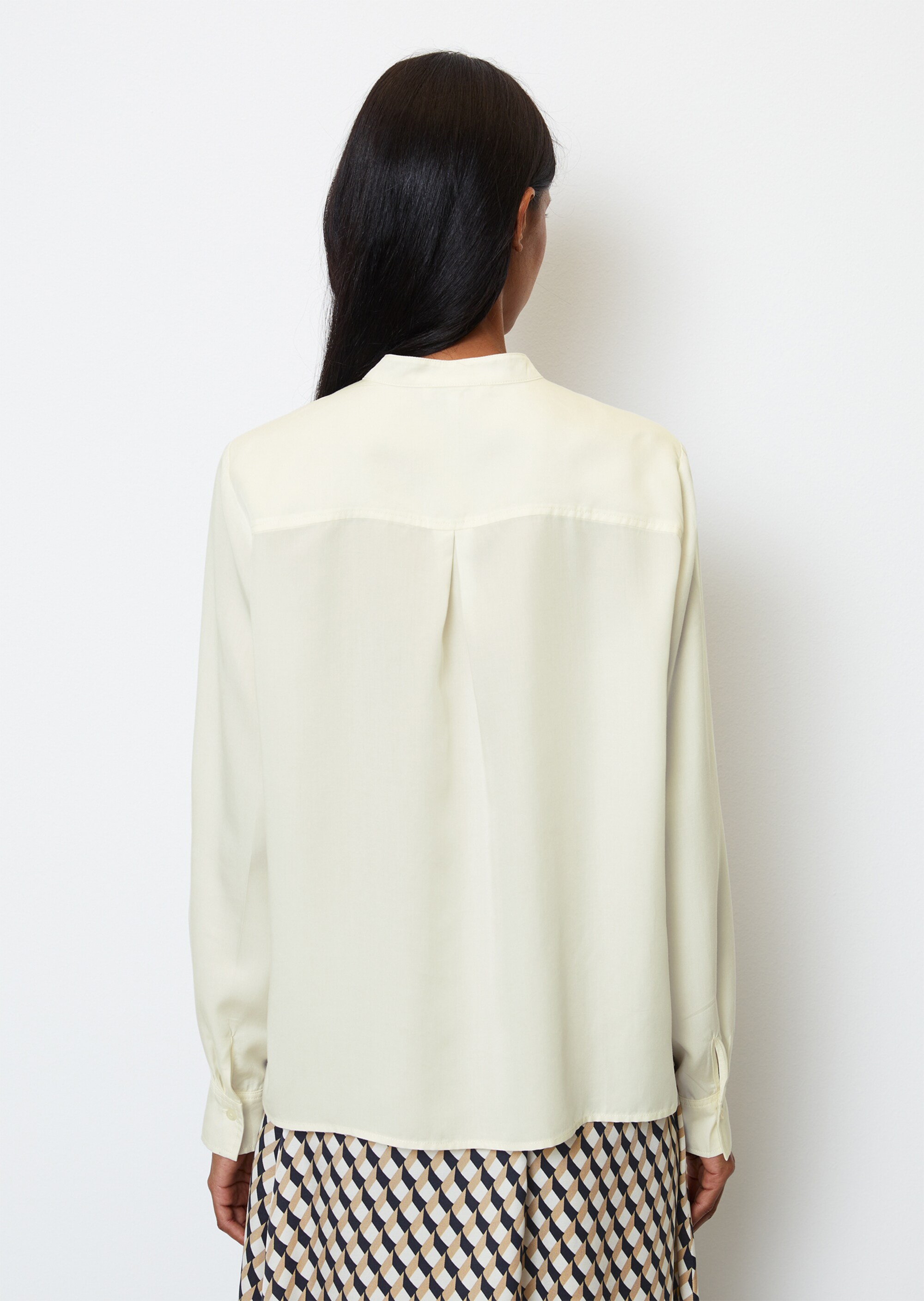 Fließende Bluse mit Stehkragen aus Tencel™-Lyocell