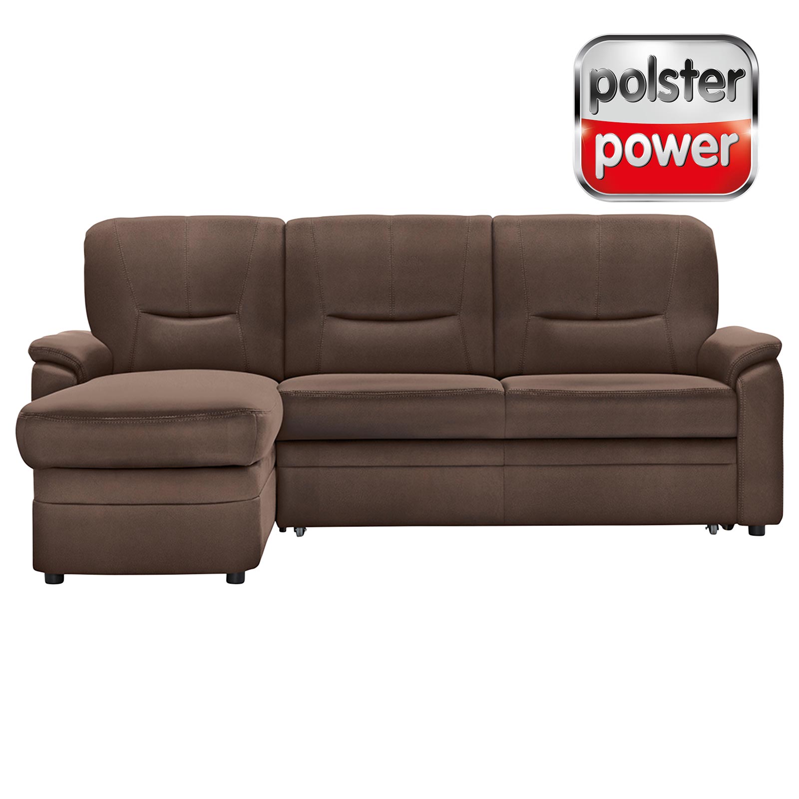 polsterpower Ecksofa - Saddle nougat - Basismodell - Recamiere links