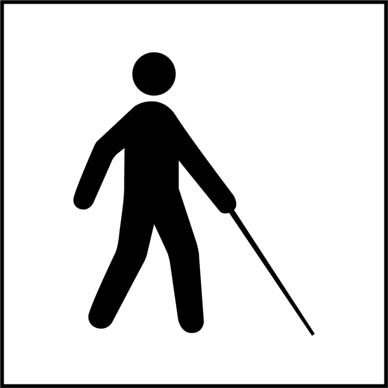Panneau Accessibilité, malvoyant ou aveugle
