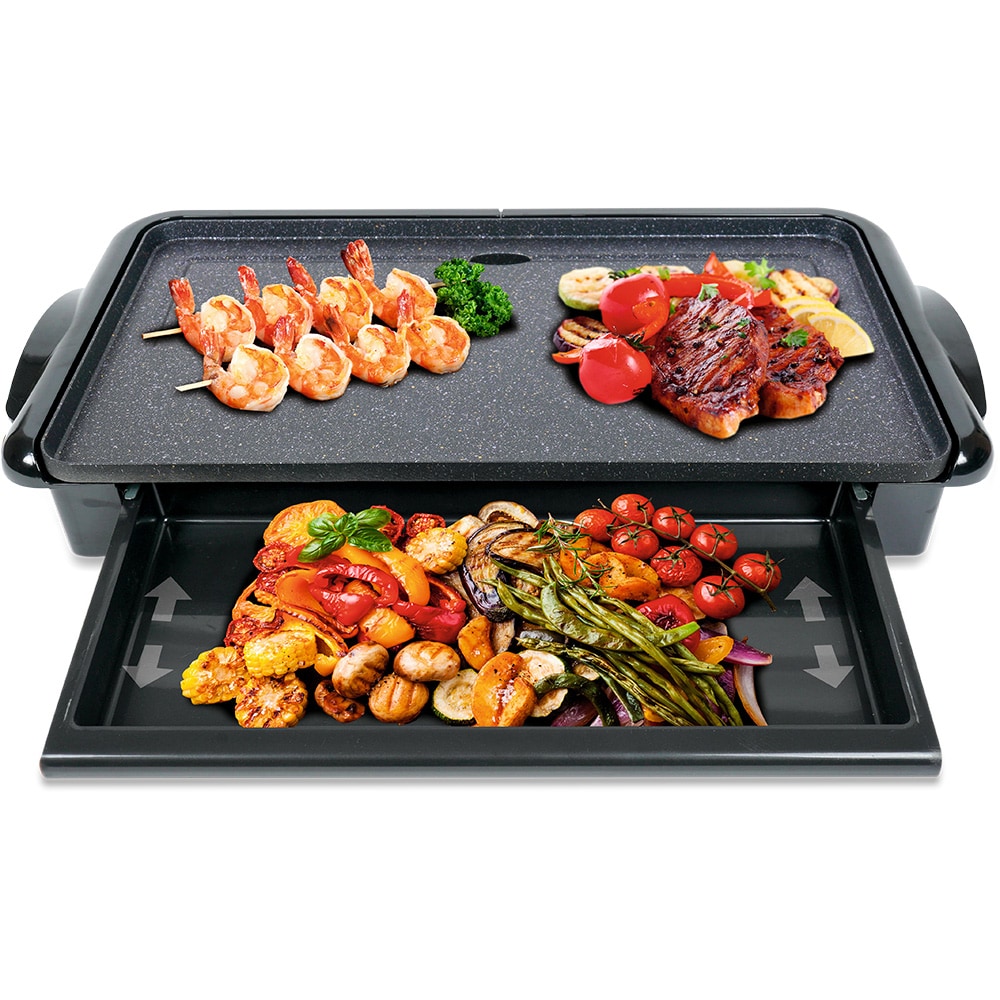 SOGO Elektrischer Tischgrill mit Stone-Finish-Beschichtung - 46x26CM - 2000W