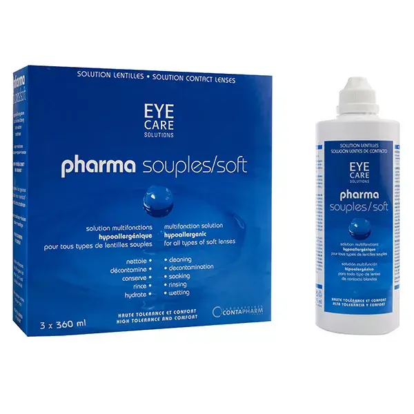 Solução de manutenção flexível para os olhos Eye Care Pharma 3x360ml