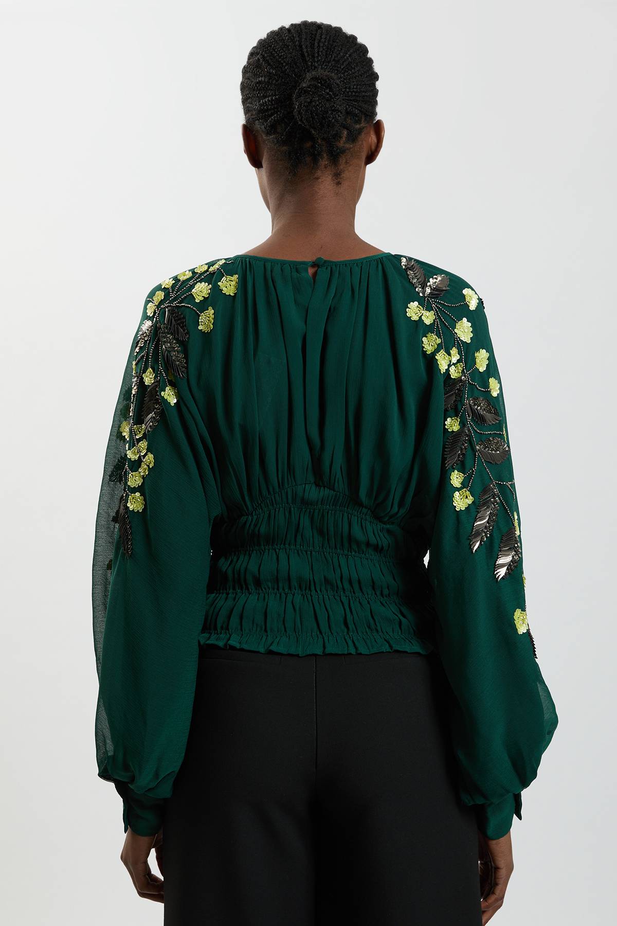 KarenMillen Haut D'occasion Fleuri Orné À La Main