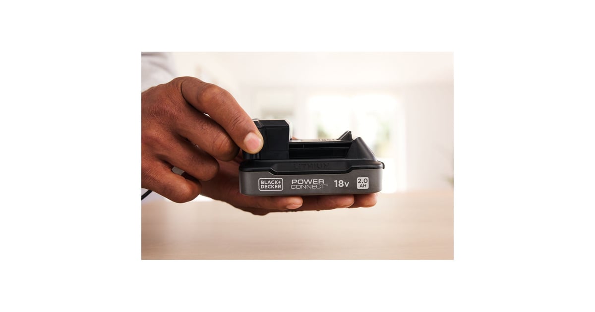 BLACK+DECKERPOWERCONNECT 18V 2.0 Ah accu + 1A snellader oplader  (Zwart, Lithium accu met laadstatusindicator)