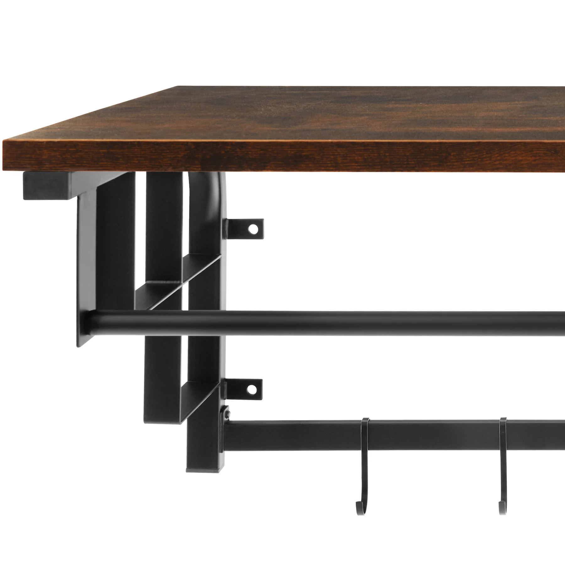 tectake® Wandgarderobe, Industrial Style, mit Ablage und 5 abnehmbaren Haken, 66 x 30 x 27 cm