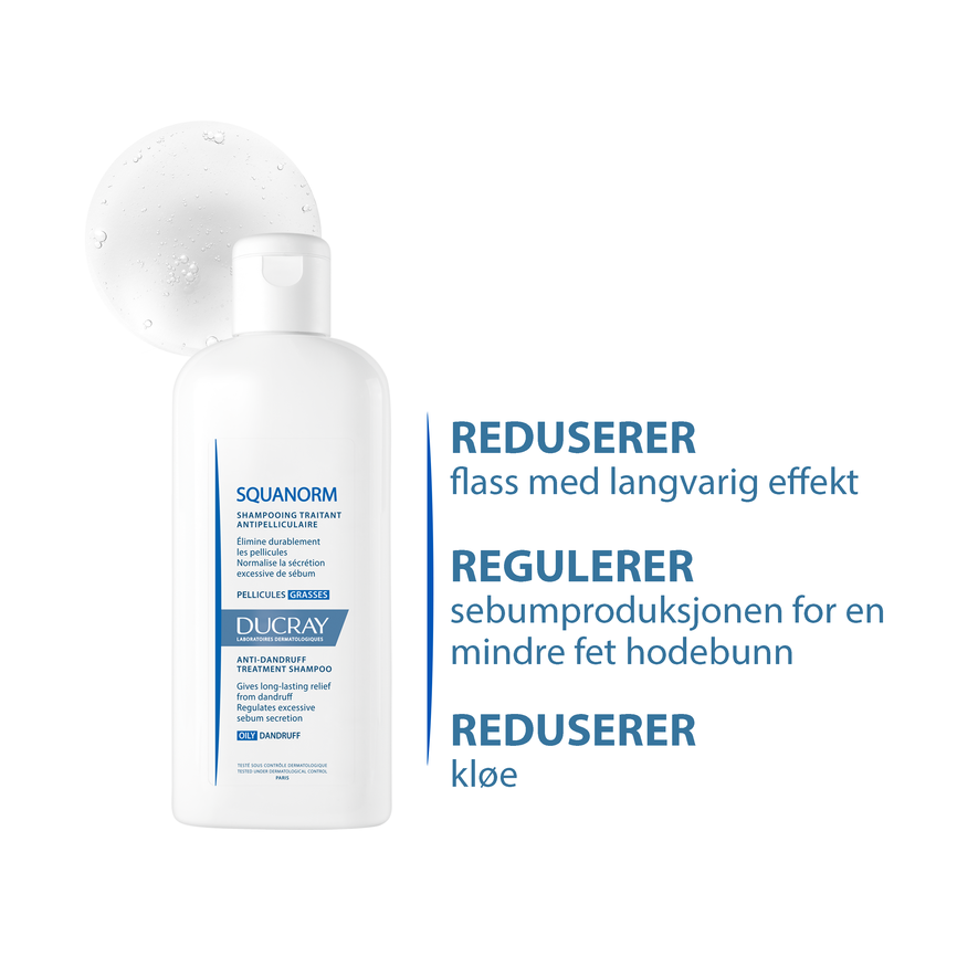 Ducray Squanorm Shampoo Oily mot fet flass 200 ml
