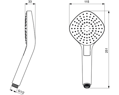 Ideal Standard Idealrain Evo vierkante handdouche 251 x 115 mm chroom B2232AA