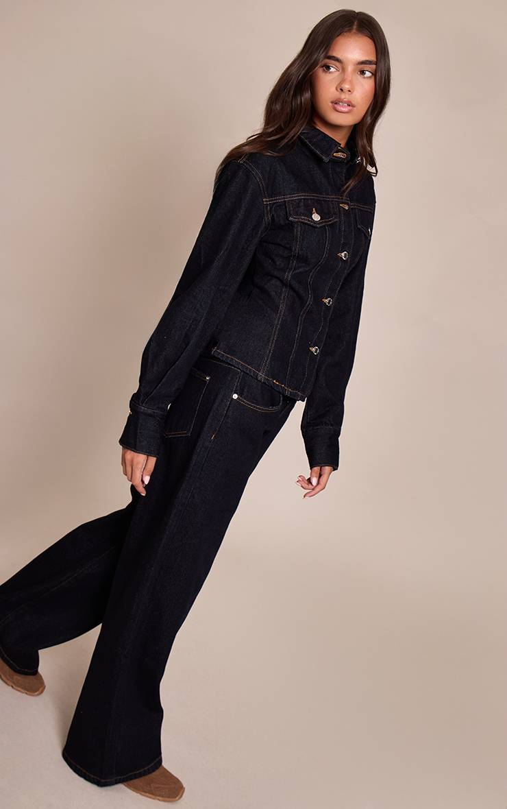 Raw Indigo Wash Jean En Denim Taille Mi-haute