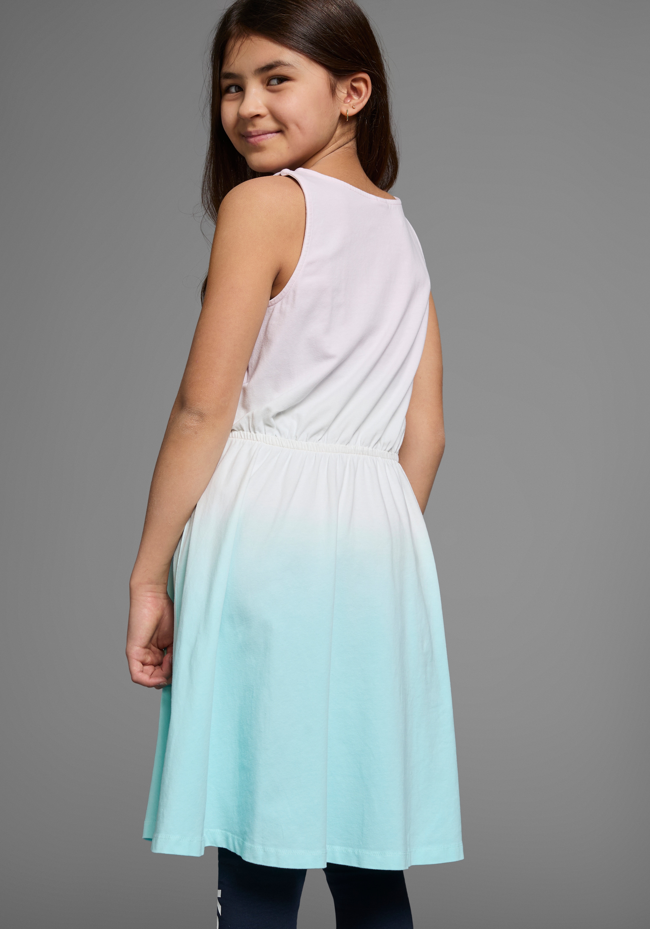KangaROOS Jerseykleid festliche Anlässe,  kniefreie Länge,  trendiger Dip-Dye-Look