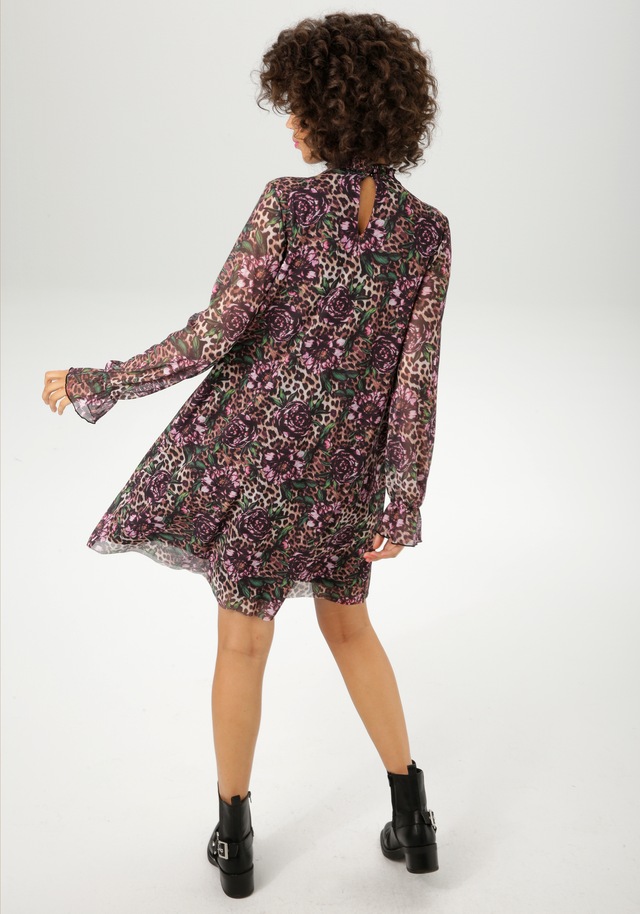 Aniston CASUAL Blusenkleid mit fantasievollem Leo- und Blumenmuster bedruckt - NEUE KOLLEKTION