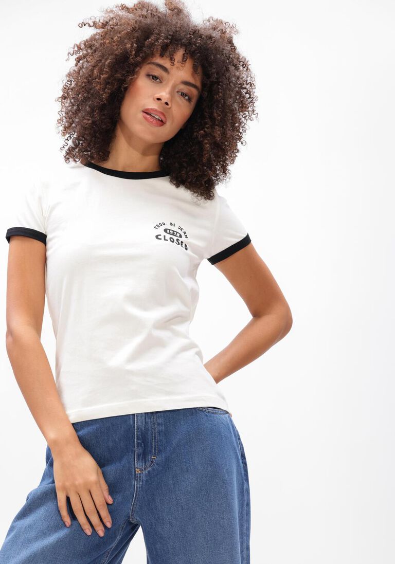 ecru closed t-shirt slim t-shirt