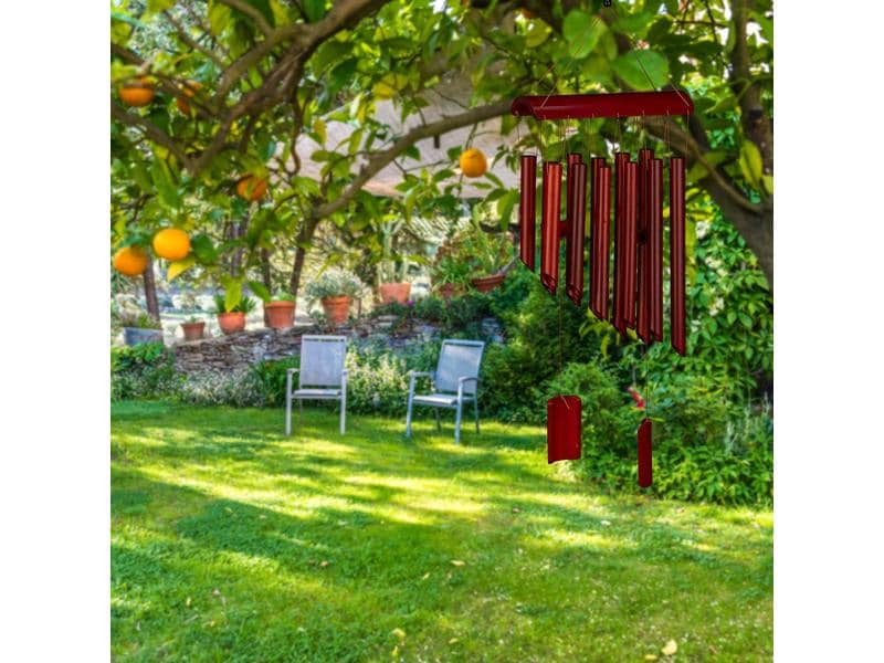 relaxdays Windspiel aus Bambus 60 cm Wetterfestes Klangspiel