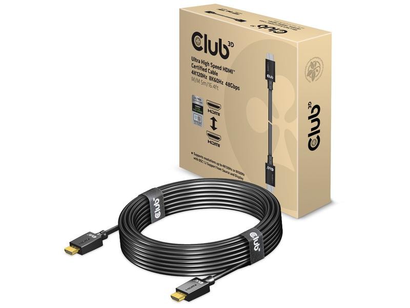 Club 3D Kabel Ultra High Speed 4K120Hz, 8K60Hz HDMI 2.1 - H Ultra High Speed HDMI 2.1-Kabel mit Unterstützung für Auflösungen bis zu 4K @ 120Hz oder 8K @ 60Hz