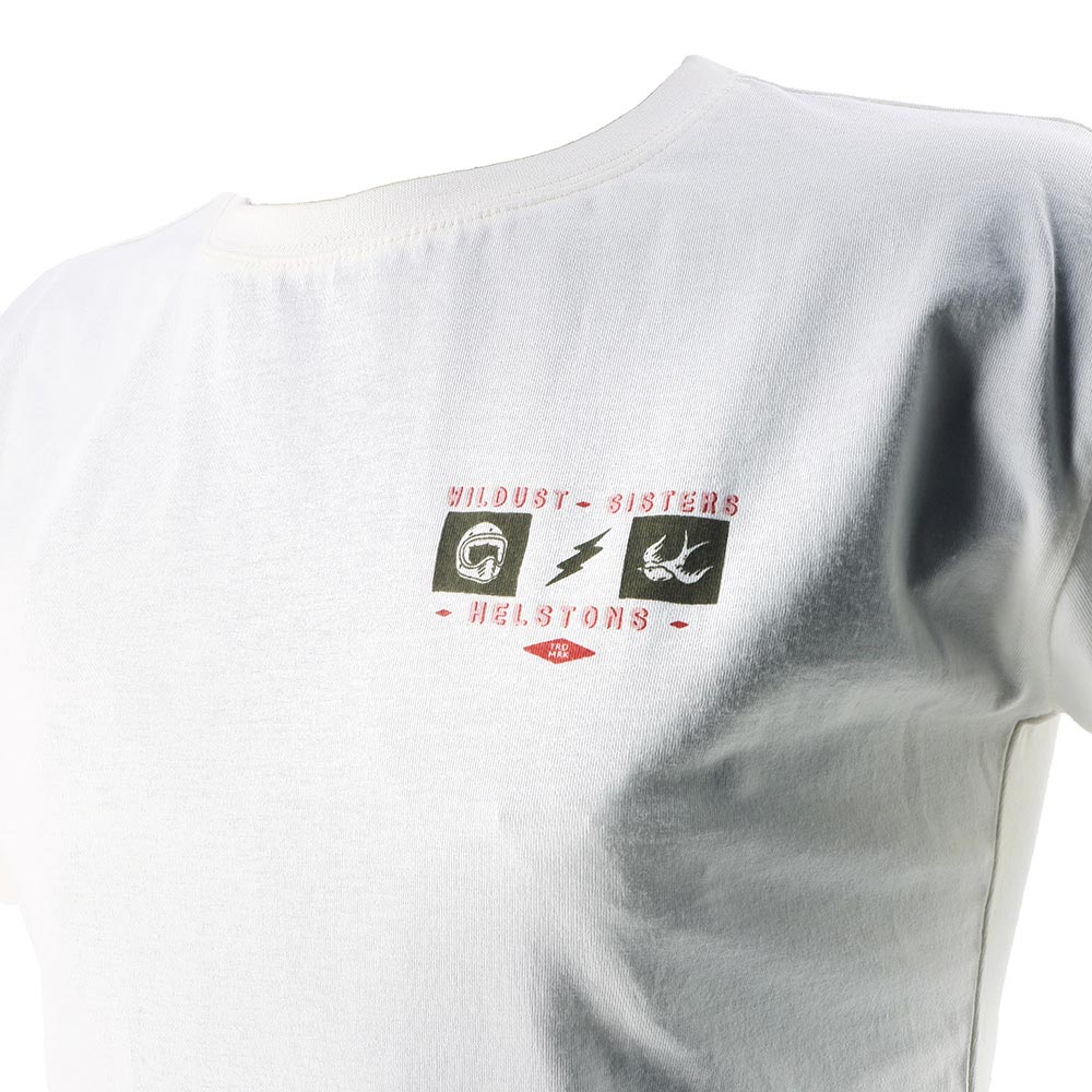 Helstons - Wildust - T-shirt femme Go Wild Blanc / Rose / Kaki