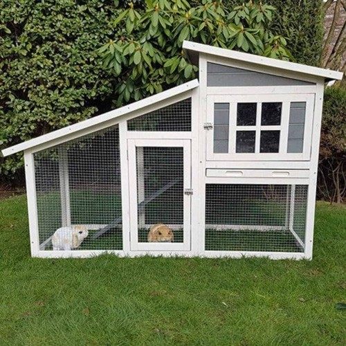 Gaiola para coelhos Serfaus para jardim, branca