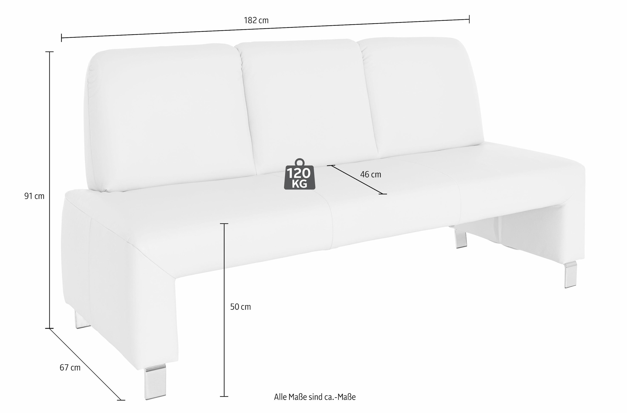 exxpo - sofa fashion Polsterbank »Intenso, Sitzbank, Breite 182 cm, wahlweise in Leder oder Textil« hohe Bodenfreiheit, frei im Raum stellbar, hoher Sitzkomfort