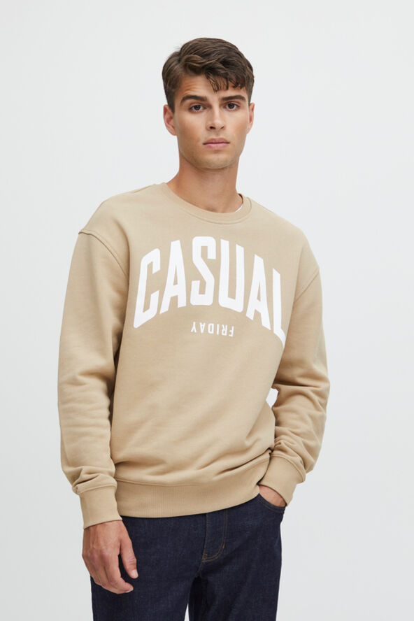 Casual Friday CFSAGE sweatshirt with large chest Silver mink