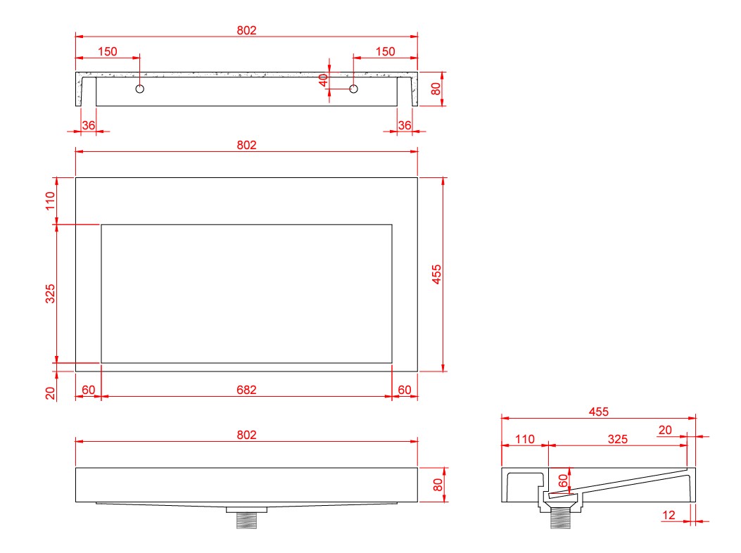 Saniclear Hoya solid surface wastafel 80x45,5cm zonder kraangat mat wit