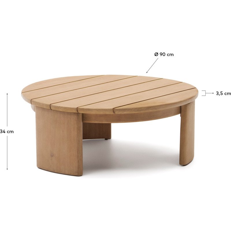 Table basse Xoriguer en bois d’eucalyptus Ø 95,5 cm