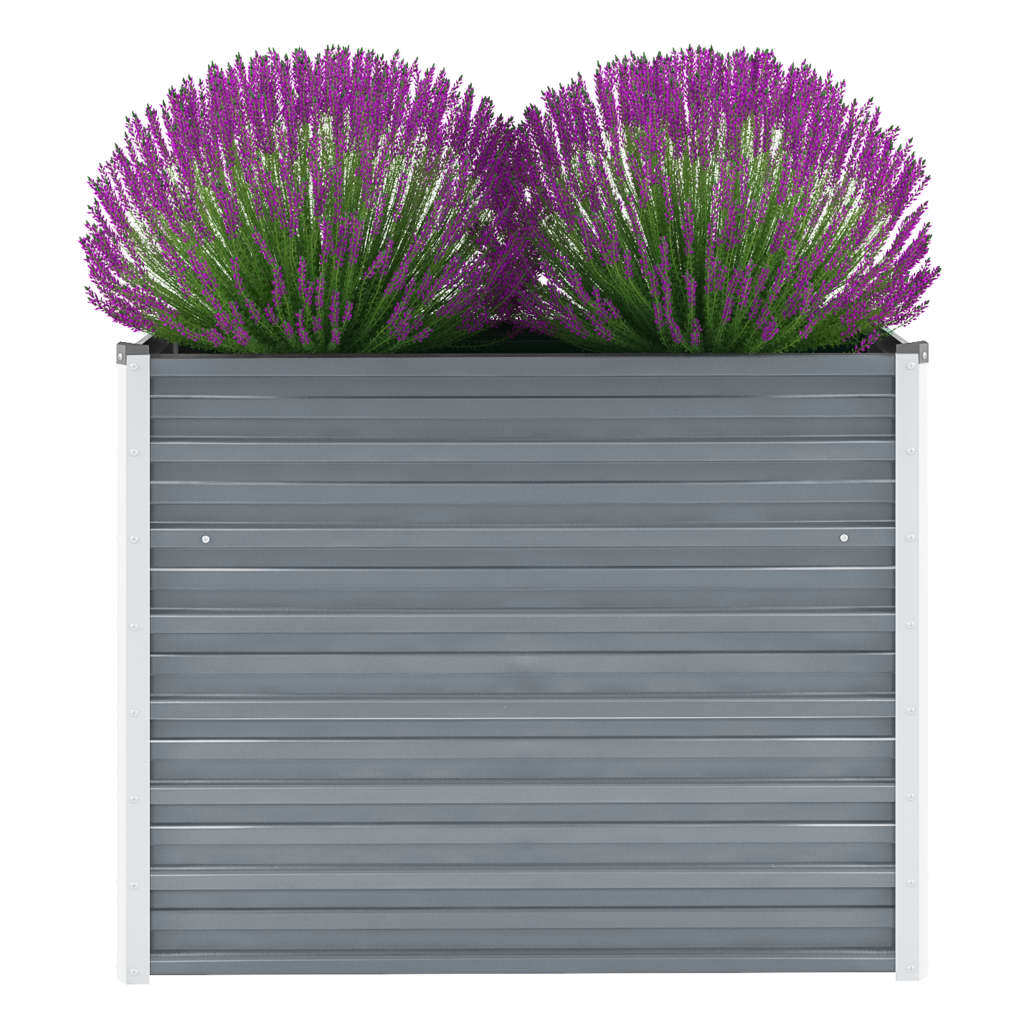 Verhoogde tuinbak, gegalvaniseerd staal, 100x40x77 cm, grijs
