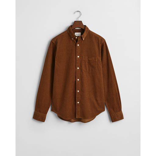 GANT Langærmet Fløjlsskjorte, Cacao, L