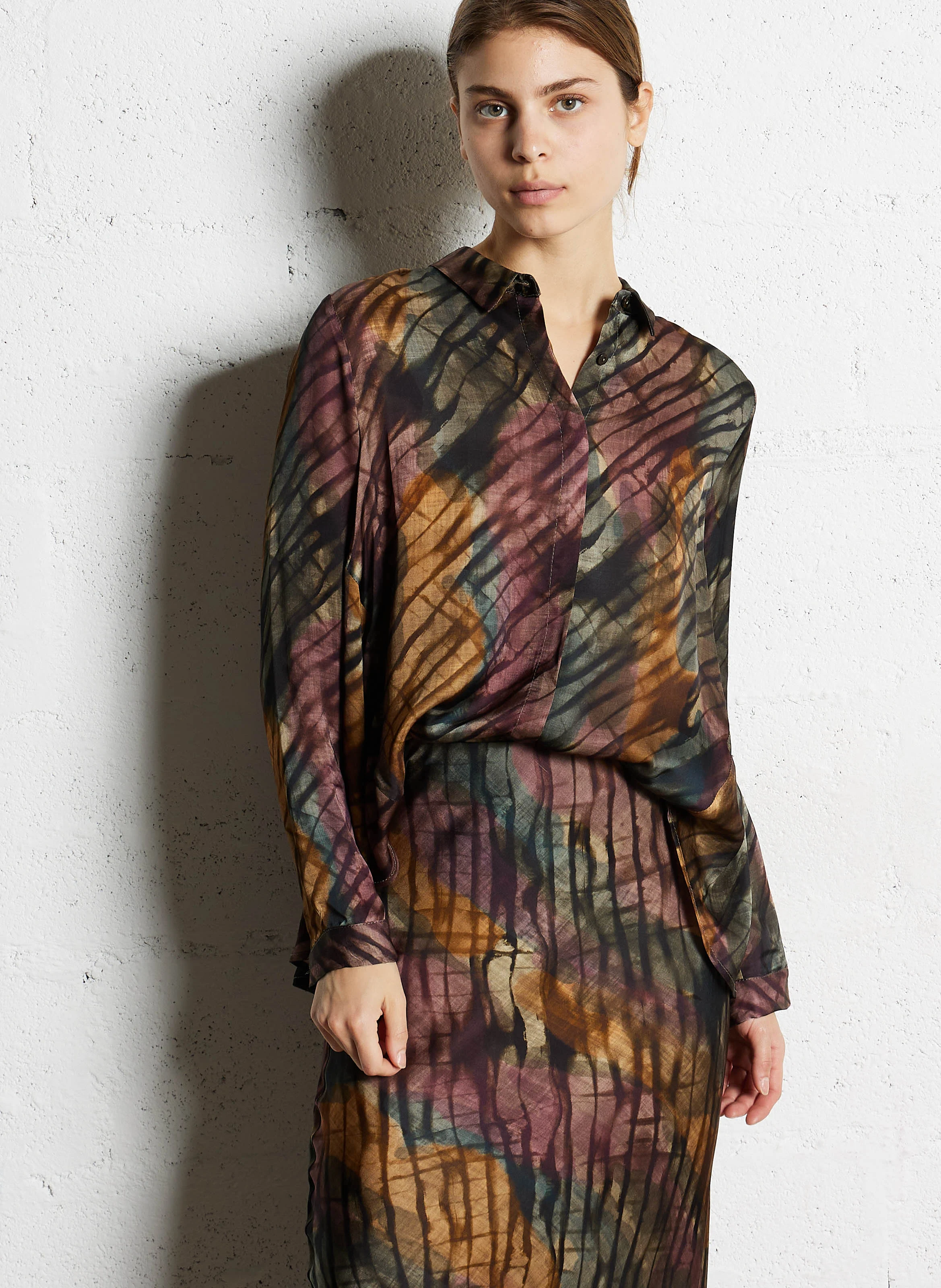 Chemise droite col classique | Multicolore