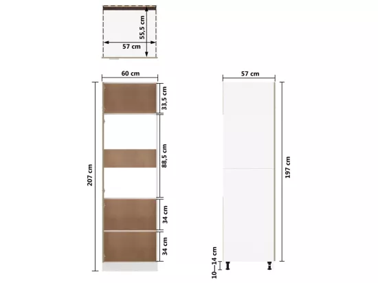 Armoire de réfrigérateur Chêne sonoma Bois d’ingénierie