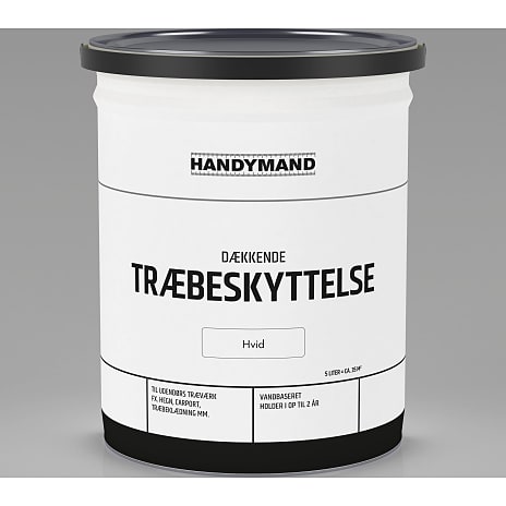 Handymand dækkende træbeskyttelse 5 liter - hvid