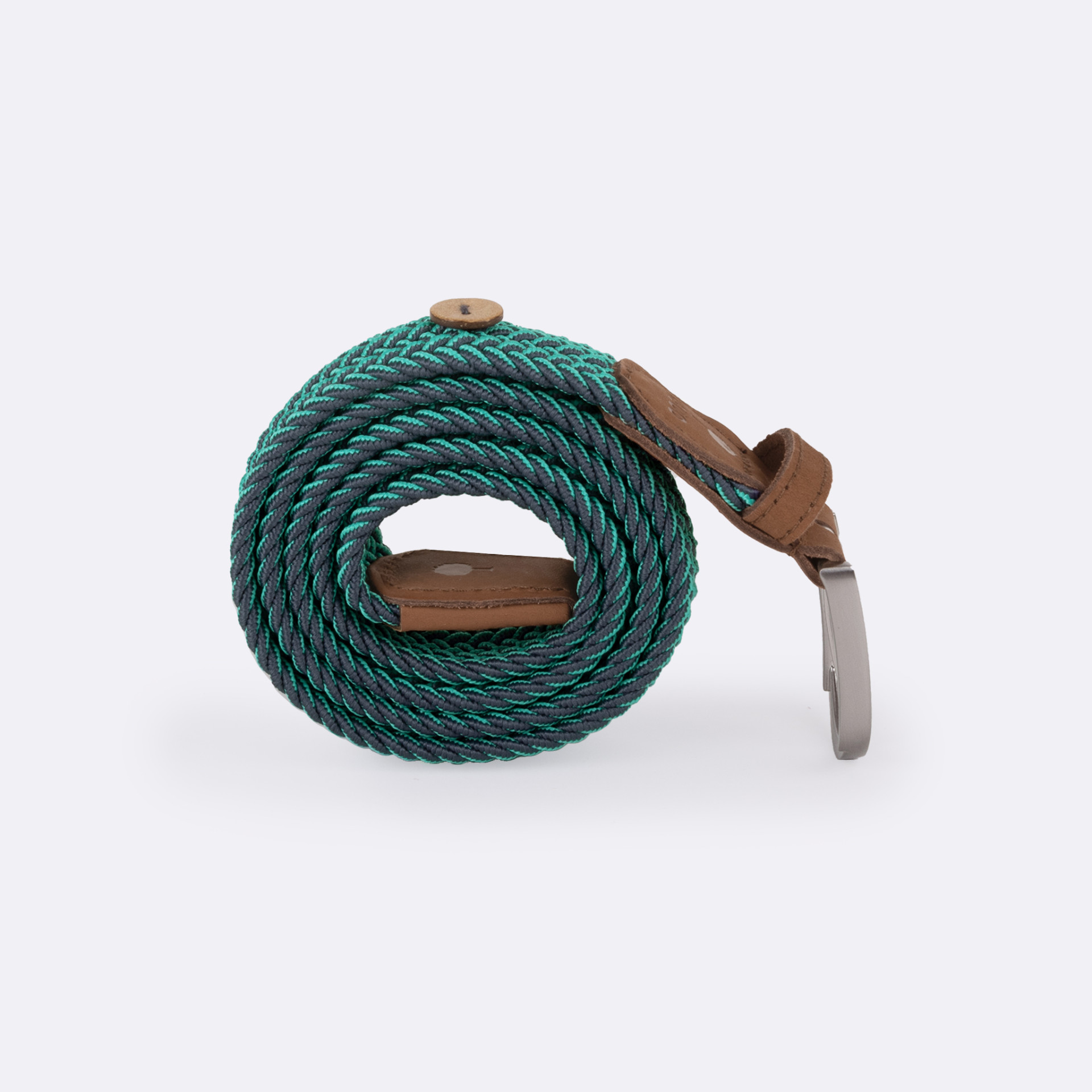 Ceinture bleu marine & vert menthe polyester recyclé et élasthanne - modèle belt